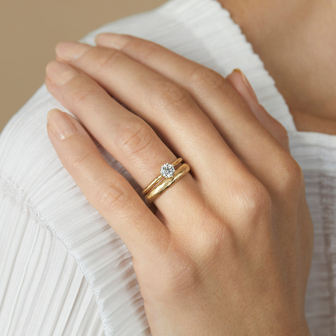 5mm White Diamond Blooming Ring