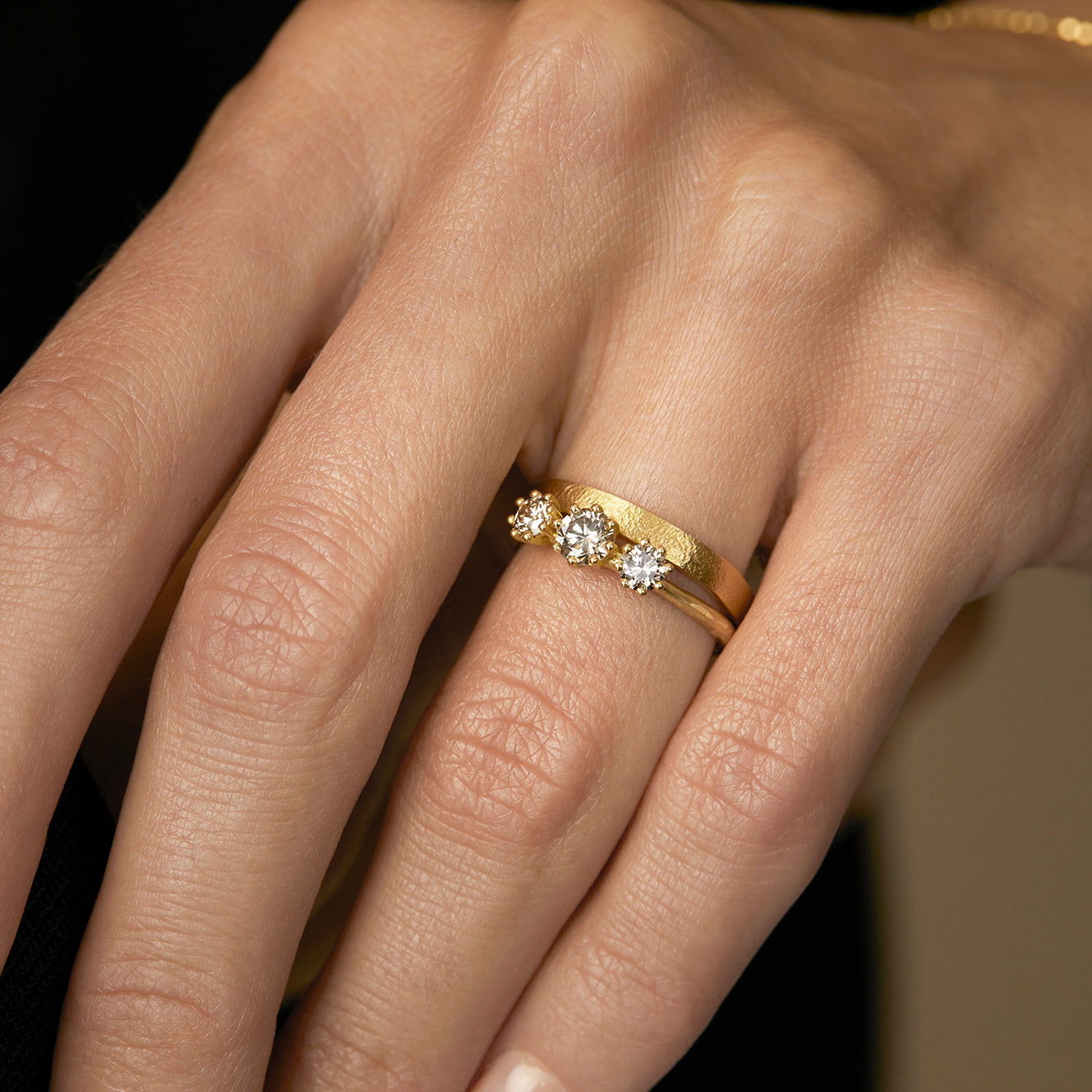 Grand Brown Diamond Trinity Ring