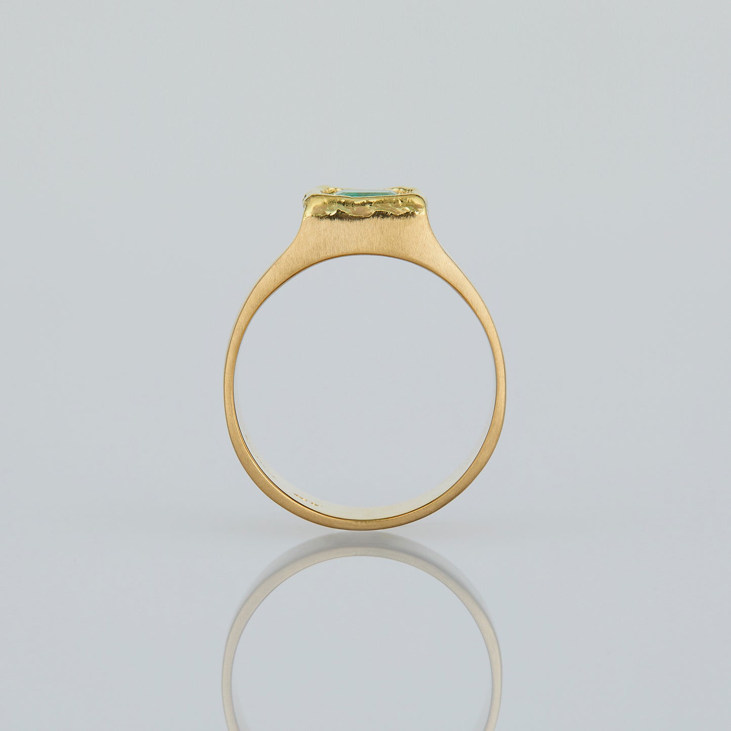 0.65 Carat One of a Kind Emerald Signet Ring