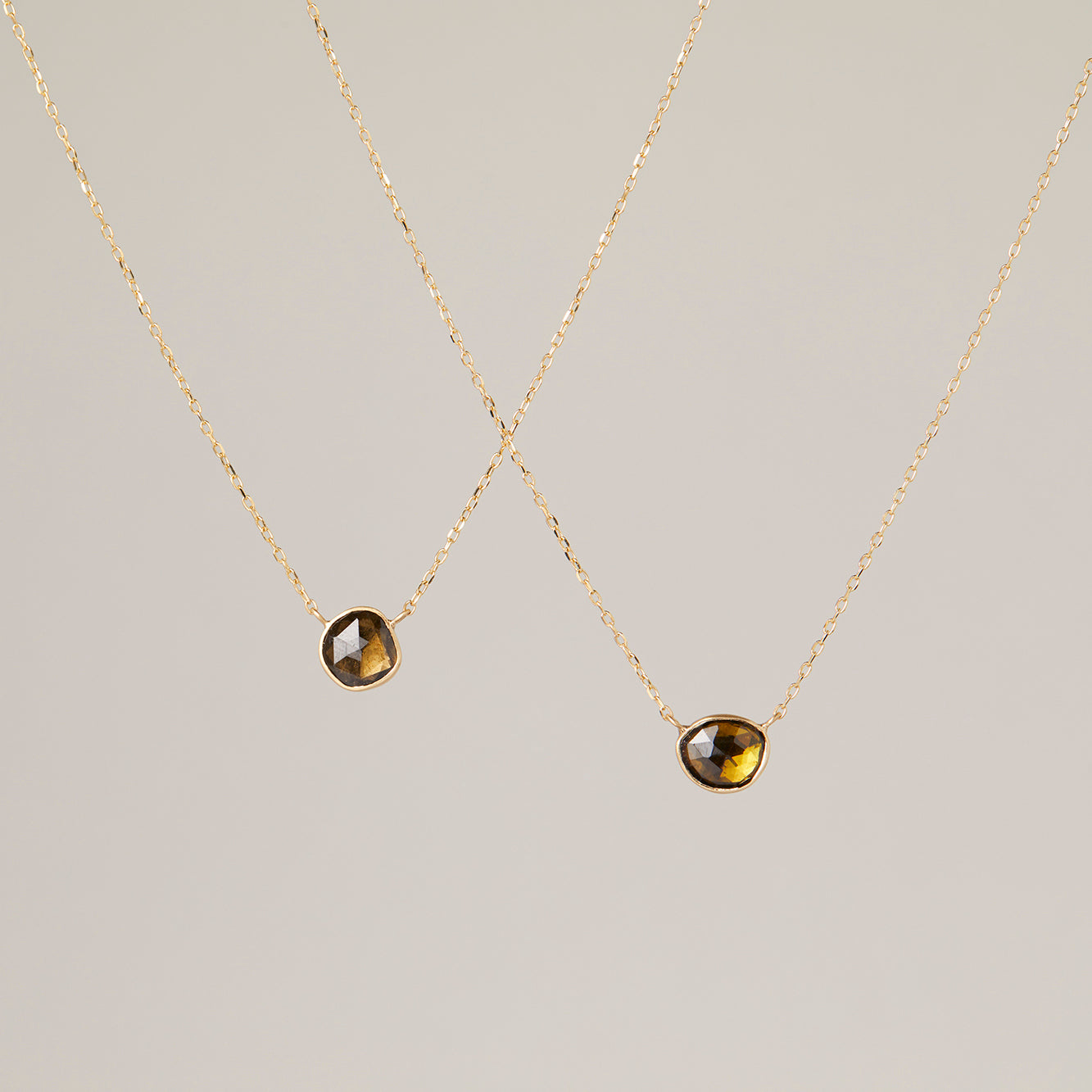 1.11 Carat One-of-a-Kind Rose Cut Olive Tourmaline Necklace