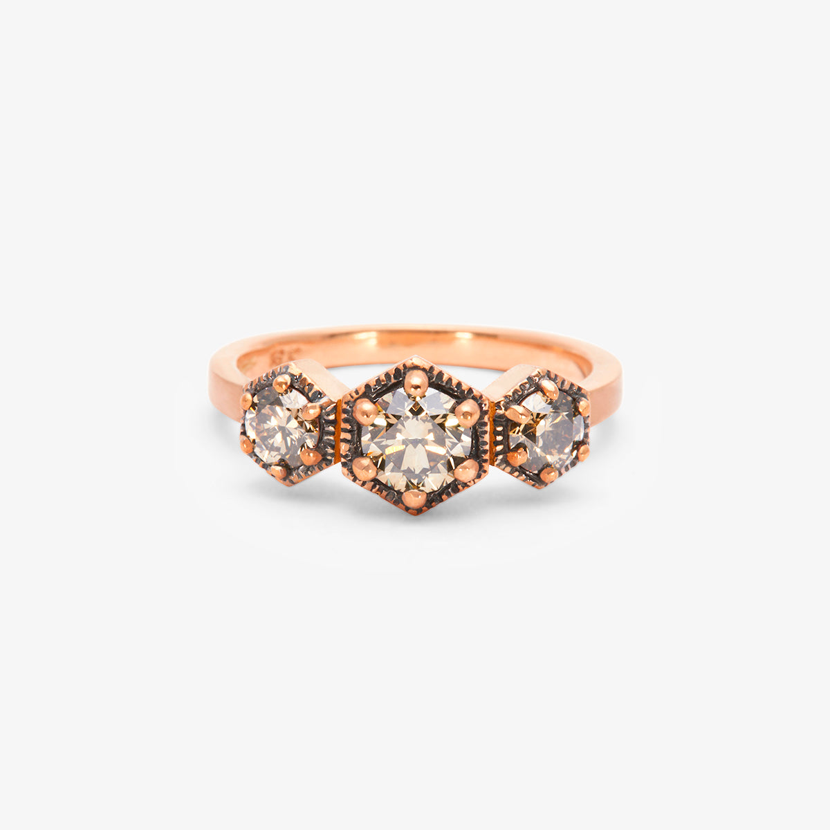 Queen Brown Diamond Triple Hexagon Ring