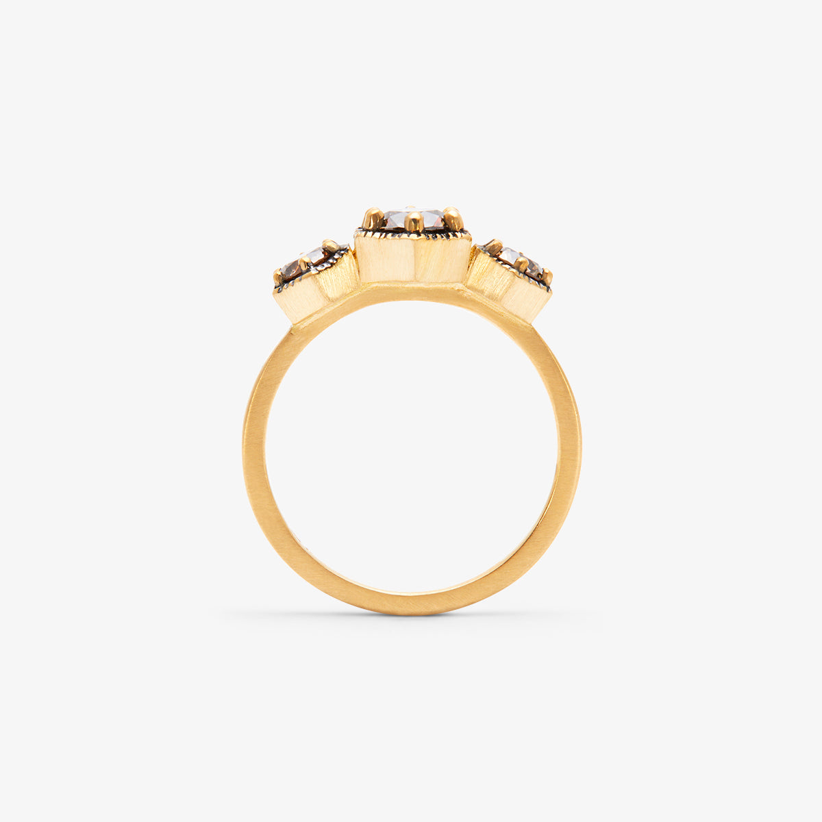 Queen Brown Diamond Triple Hexagon Ring