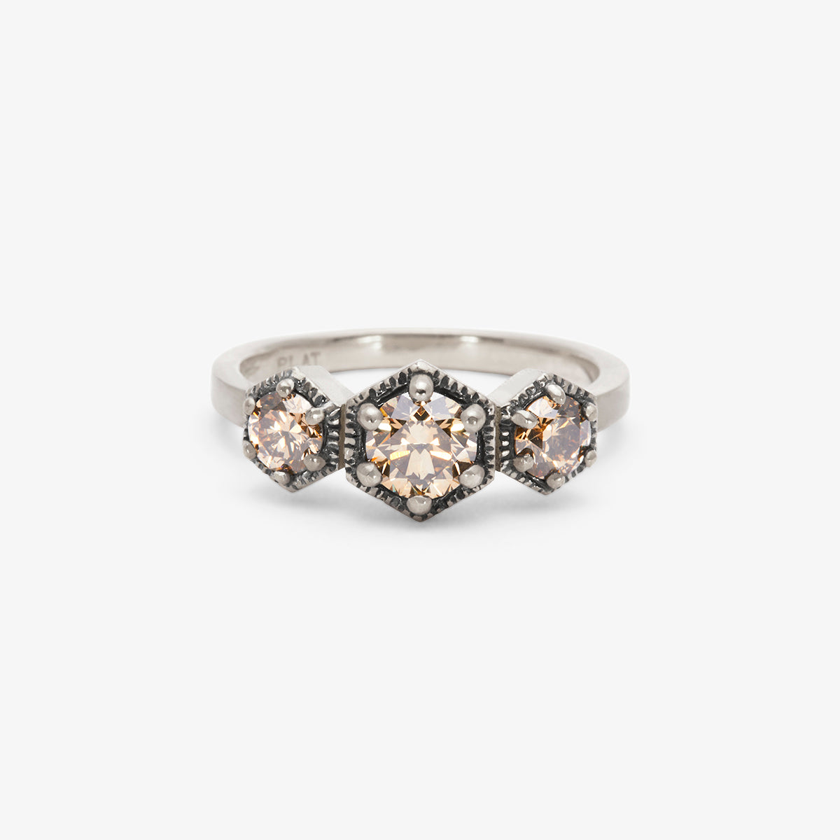 Queen Brown Diamond Triple Hexagon Ring