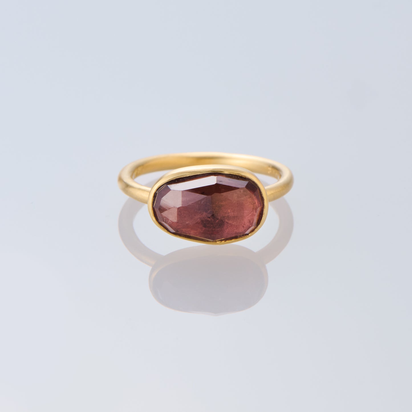 3.40 Carat One-of-a-Kind Rose Cut Deep Pink Tourmaline Ring