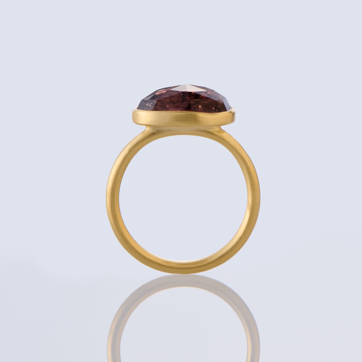 3.40 Carat One-of-a-Kind Rose Cut Deep Pink Tourmaline Ring