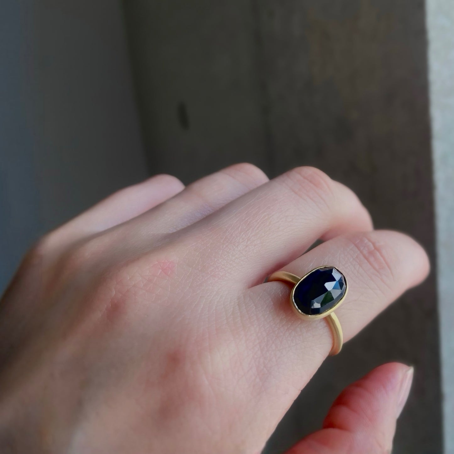 2.11 Carat One-of-a-Kind Rose Cut Deep BlueTourmaline Ring