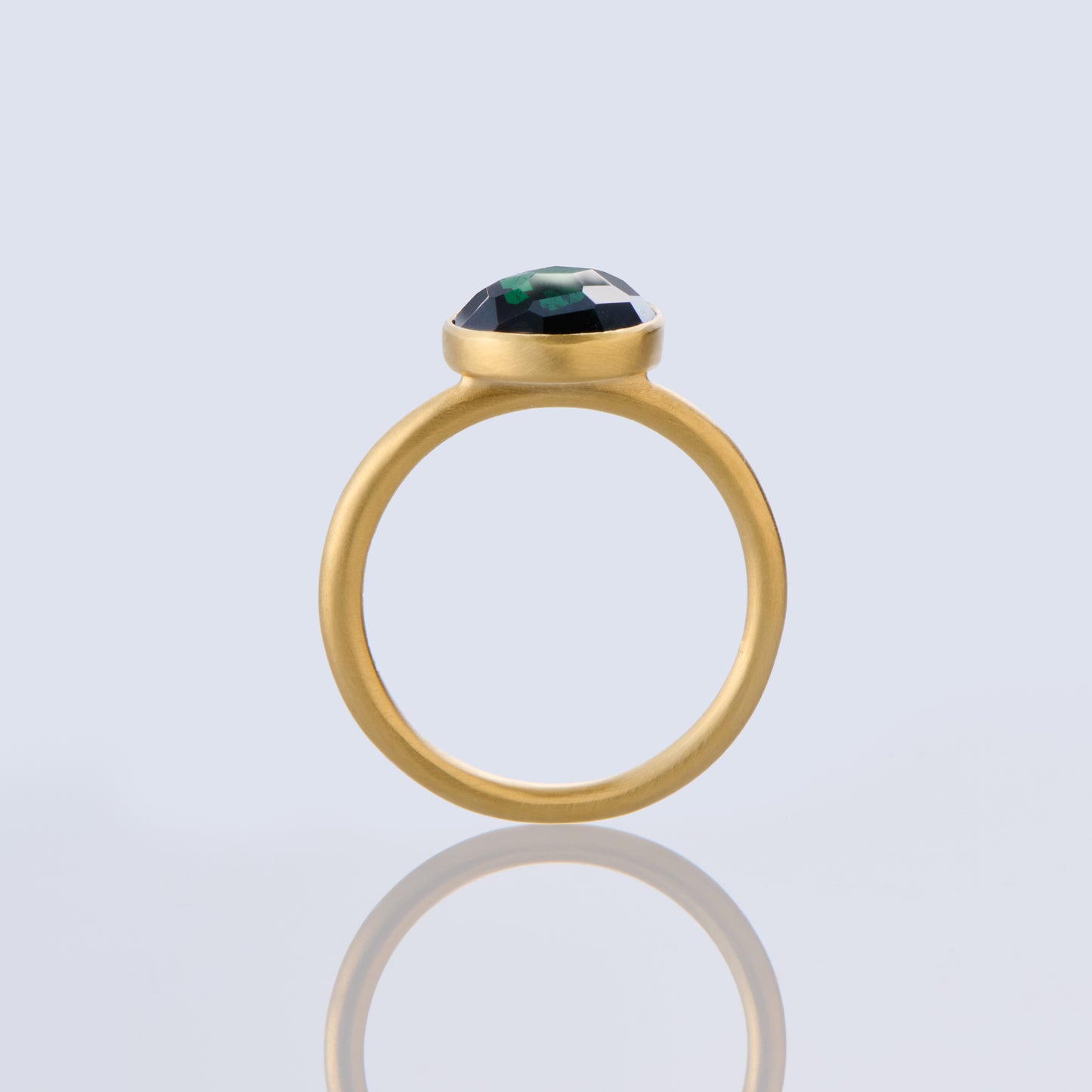 2.51 Carat One-of-a-Kind Rose Cut Green Tourmaline Ring