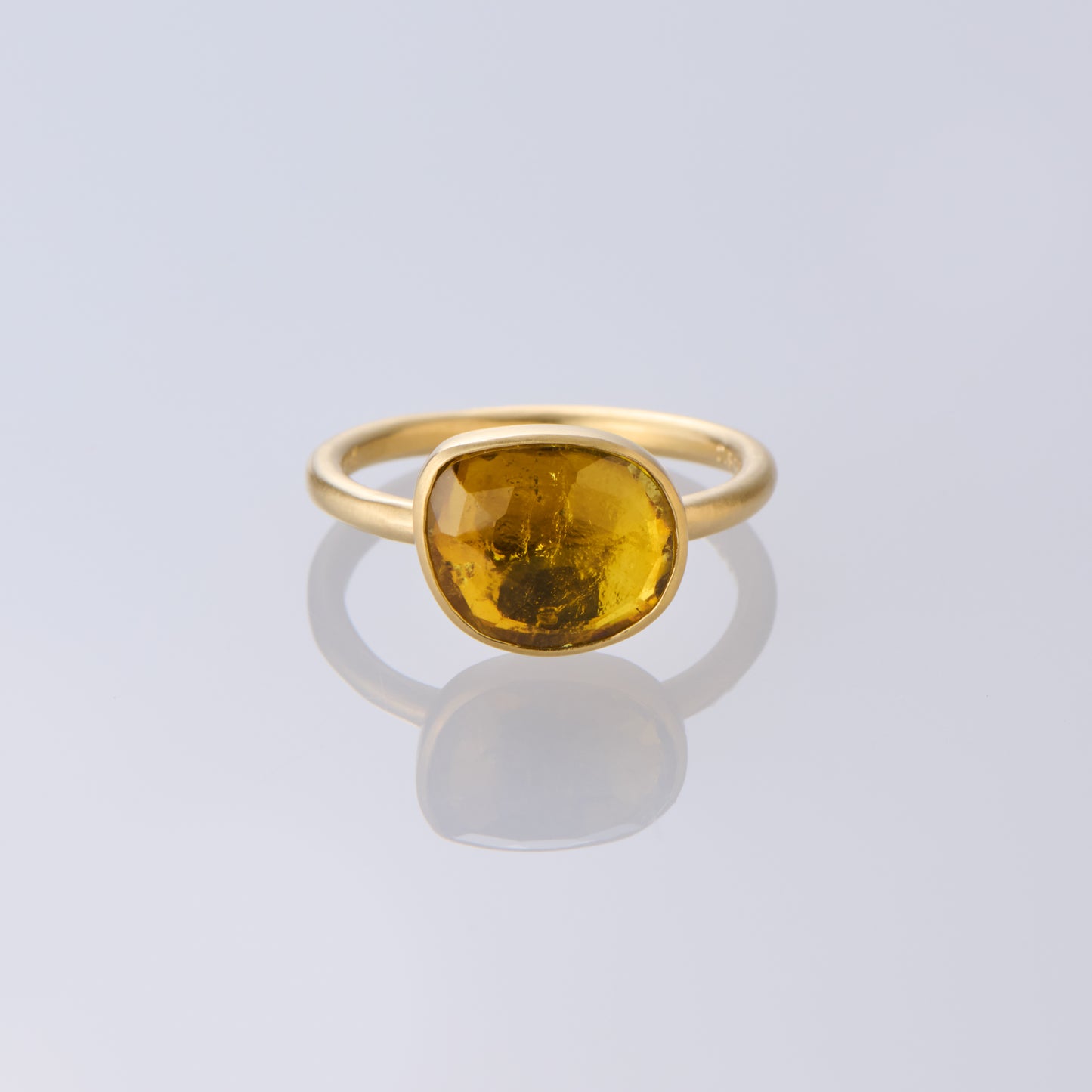 2.57 Carat One-of-a-Kind Rose Cut Amber Tourmaline Ring