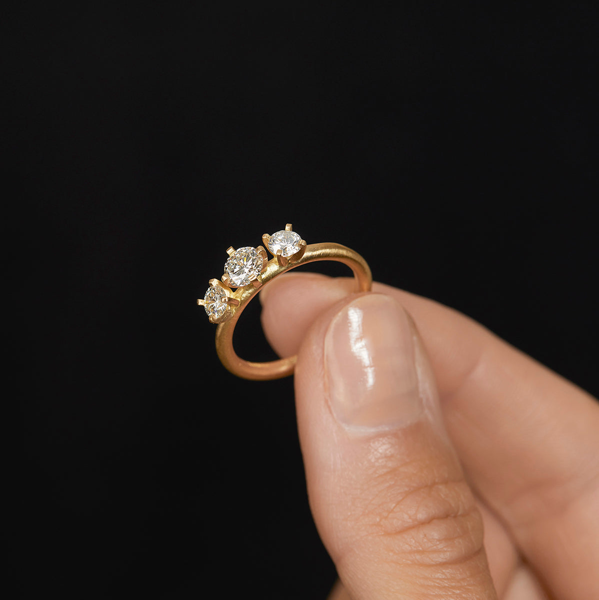 Queen White Diamond Trinity Ring