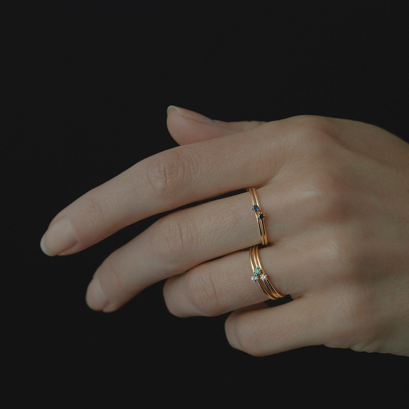 Baby Black Diamond Ring
