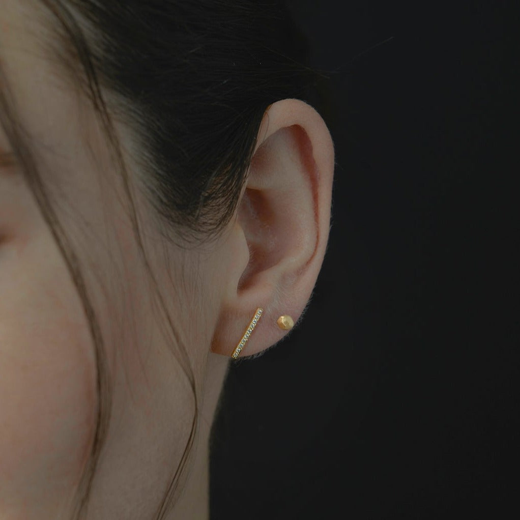 Long Diamond Bar Studs