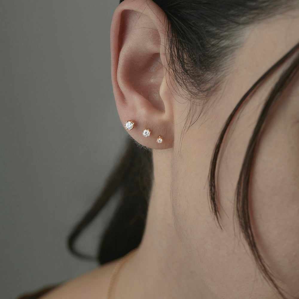 3.5mm White Diamond Studs