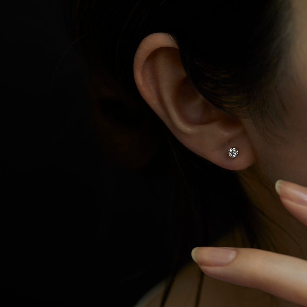 4mm White Diamond Studs
