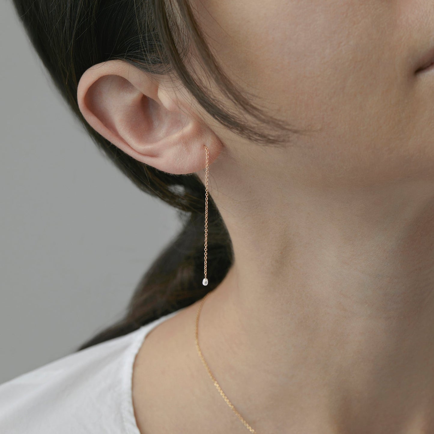 Diamond Drop Earrings 18KY