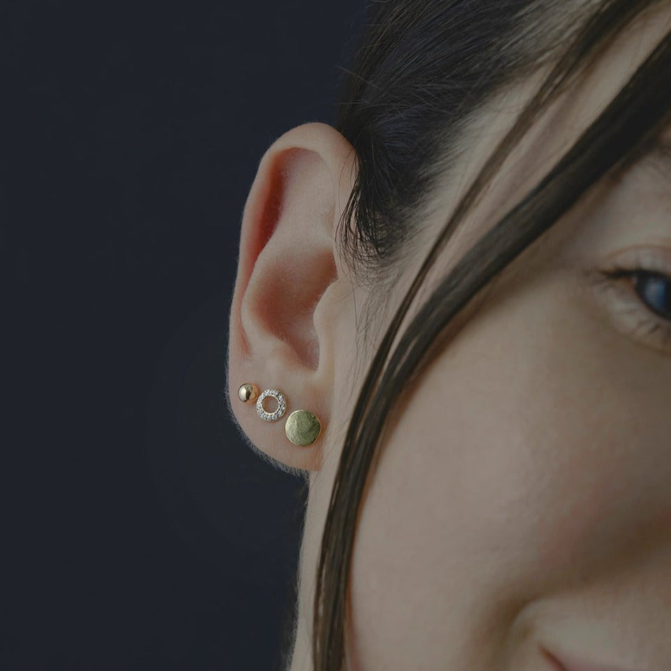 Open Circle Diamond Studs - small