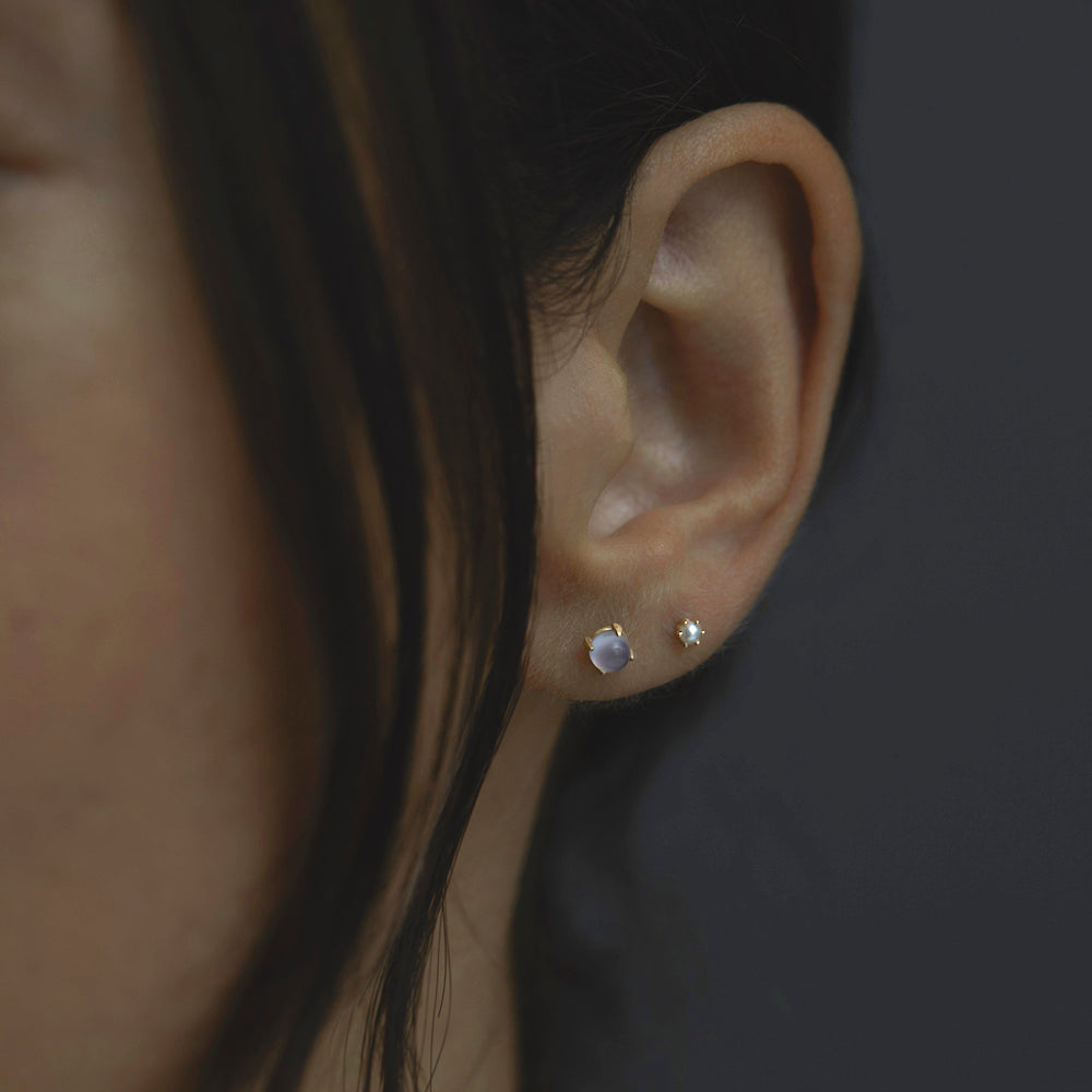 Blue Chalcedony Wisp Studs