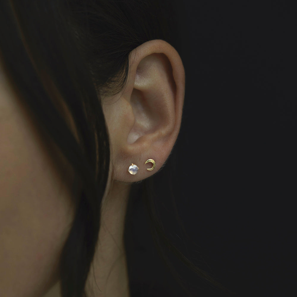 Rainbow Moonstone Wisp Studs