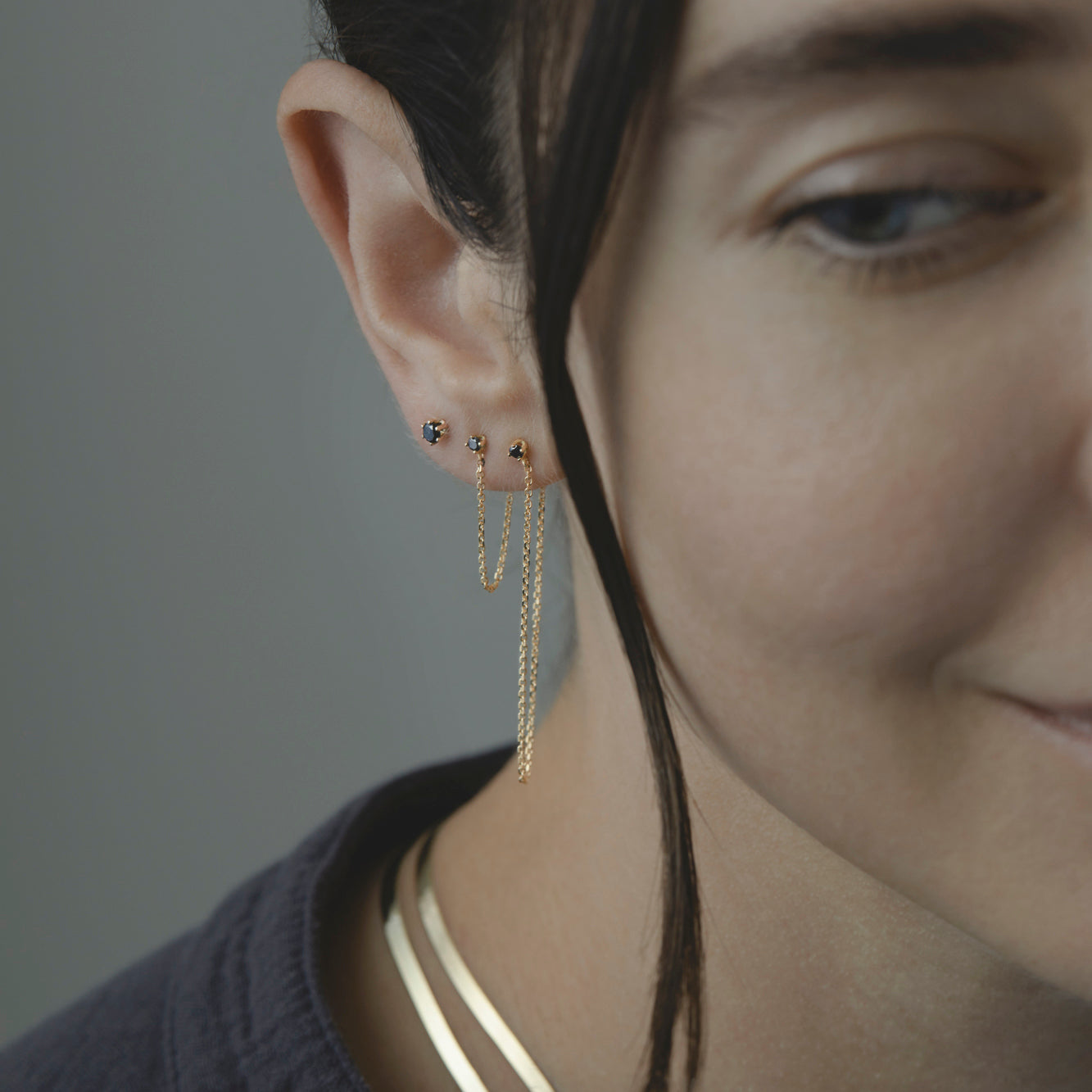 Black Diamond Sprinkle Earring