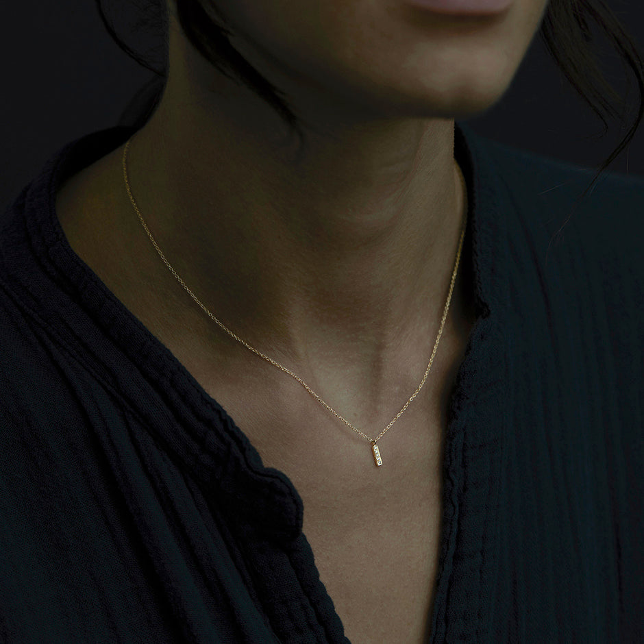 Small Diamond Bar Necklace