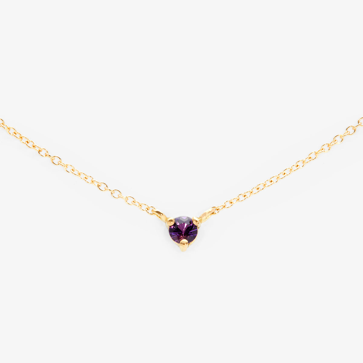3mm Amethyst Birthstone Necklace