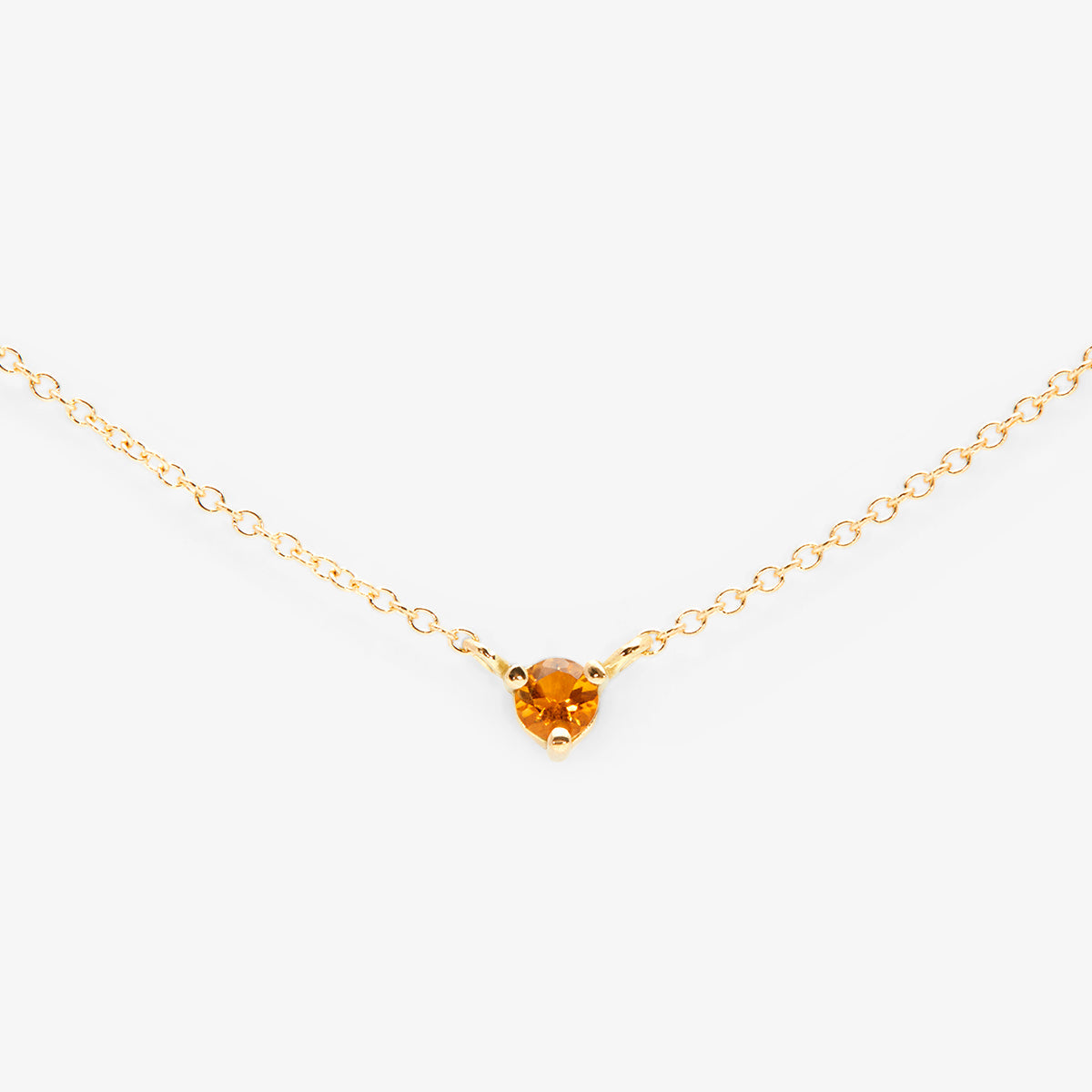 3mm Citrine Birthstone Necklace