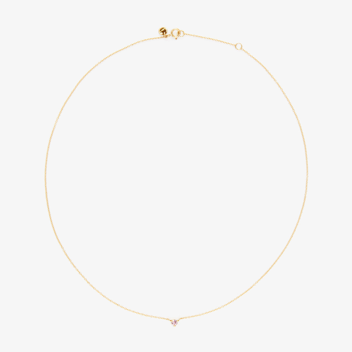 3mm Pink Sapphire Birthstone Necklace