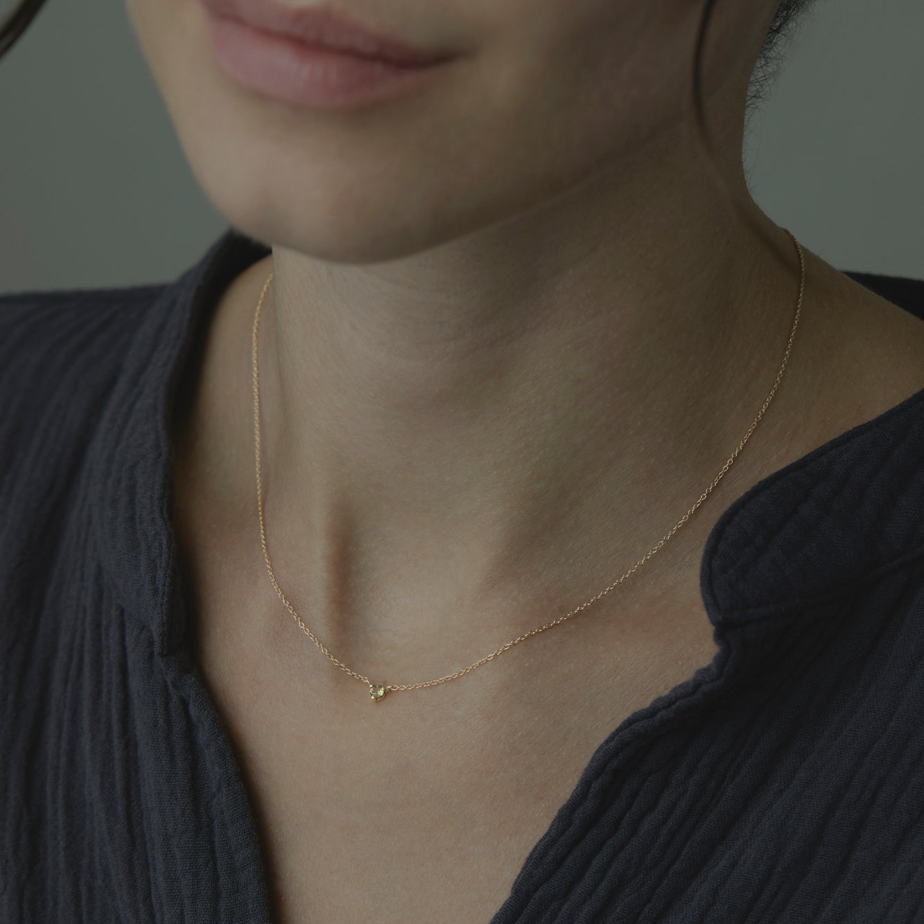 3mm Peridot Birthstone Necklace