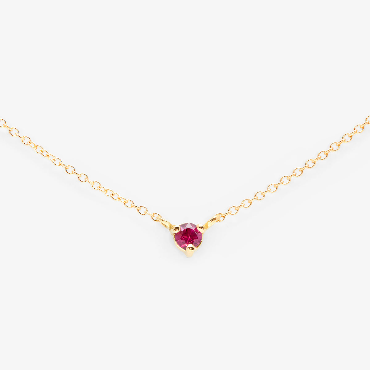 3mm Ruby Birthstone Necklace