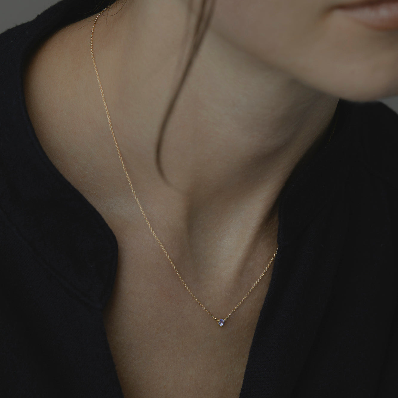 3mm Tanzanite Birthstone Necklace