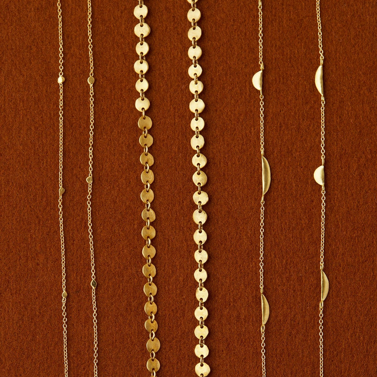 16" Spaced Crescent Necklace