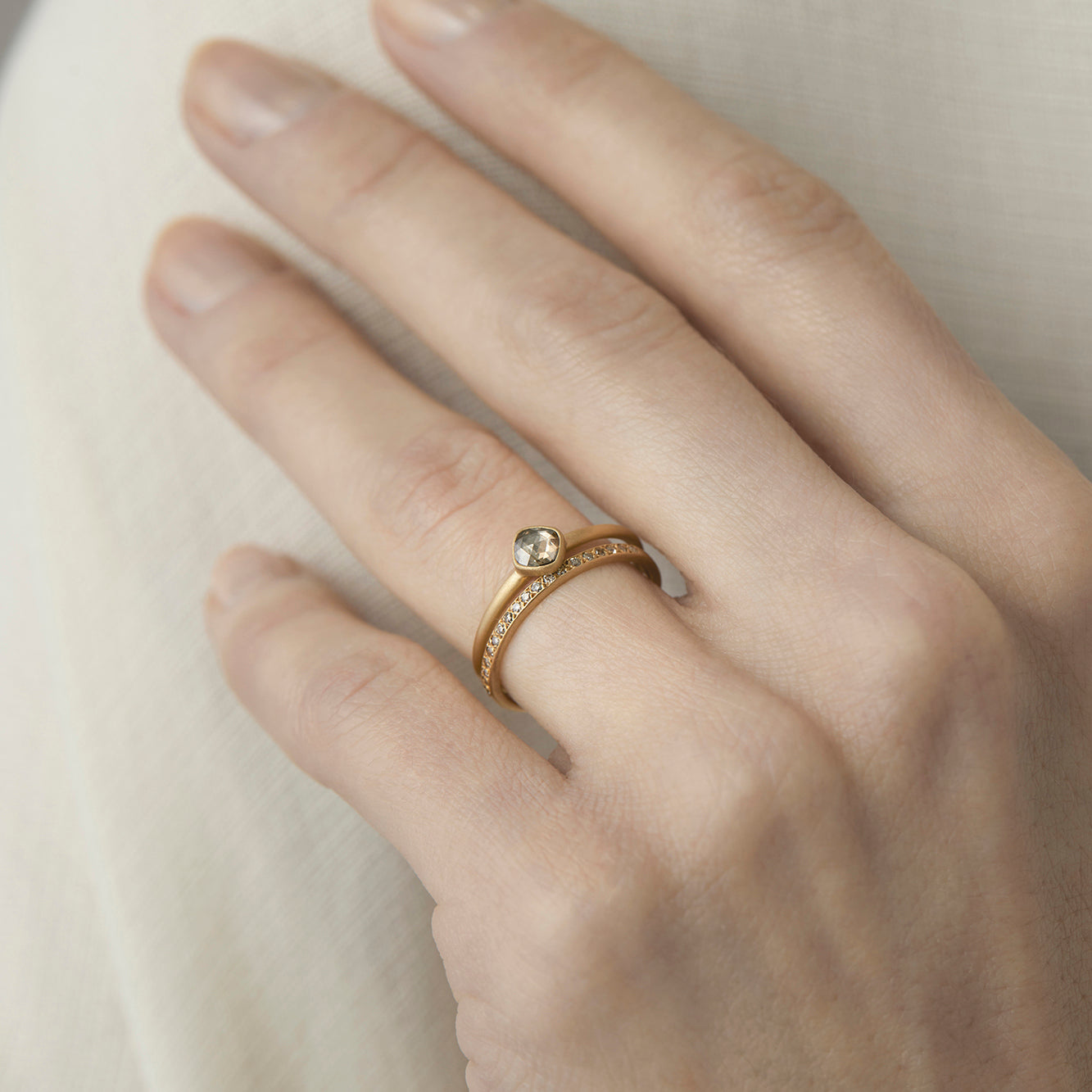 Brown Diamond Half-Eternity Band