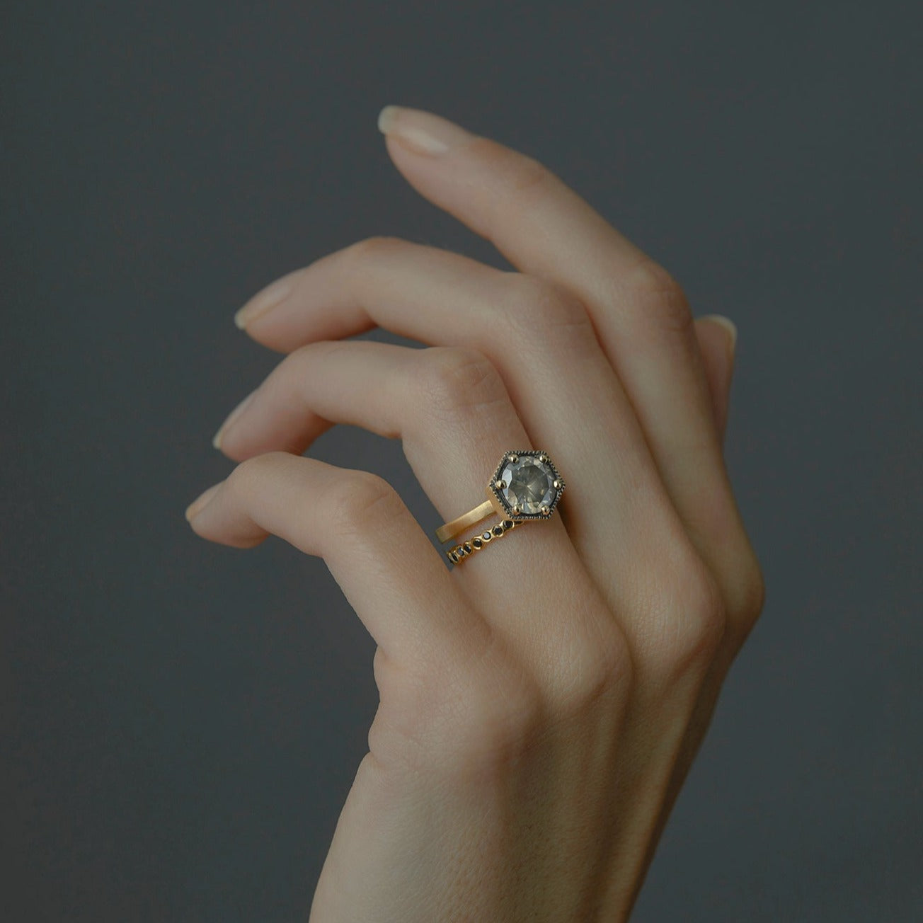 Small Black Diamond Circle Eternity Band