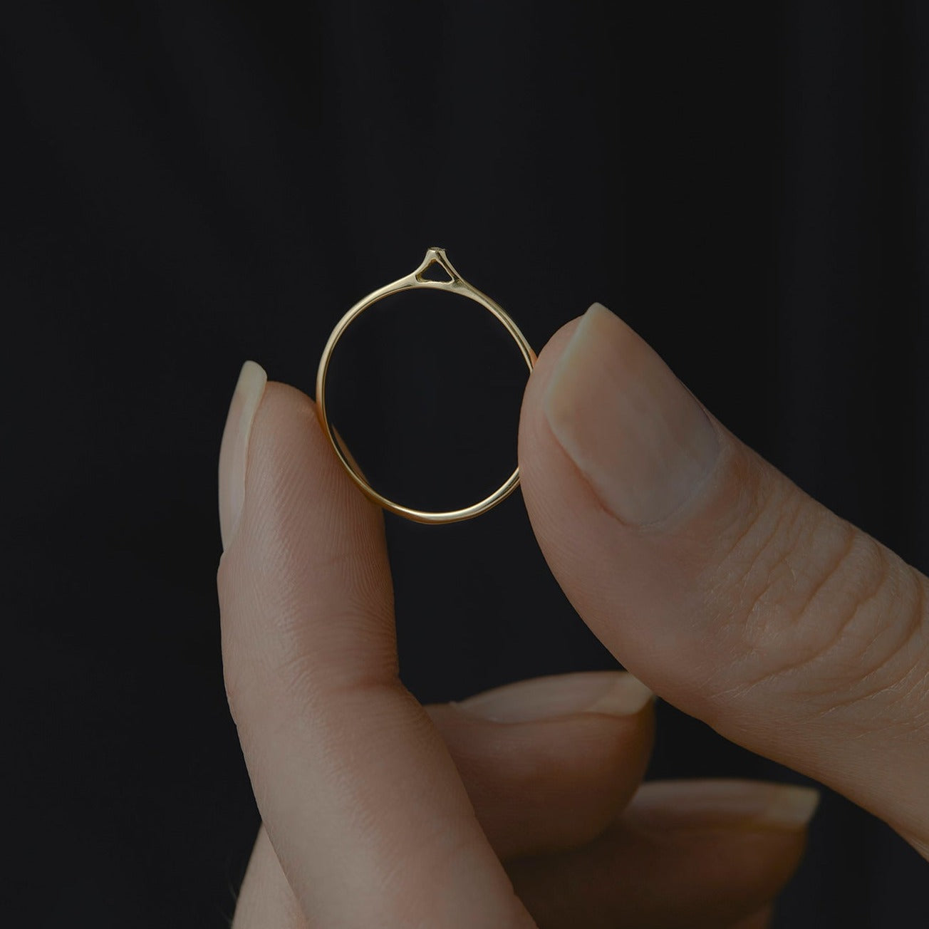 White Diamond Pointed Ring