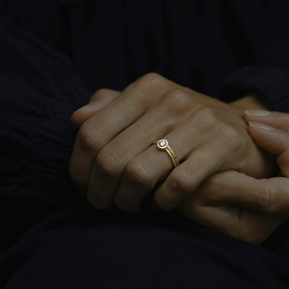 4.5mm Brown Diamond Round Brilliant Solitaire Ring