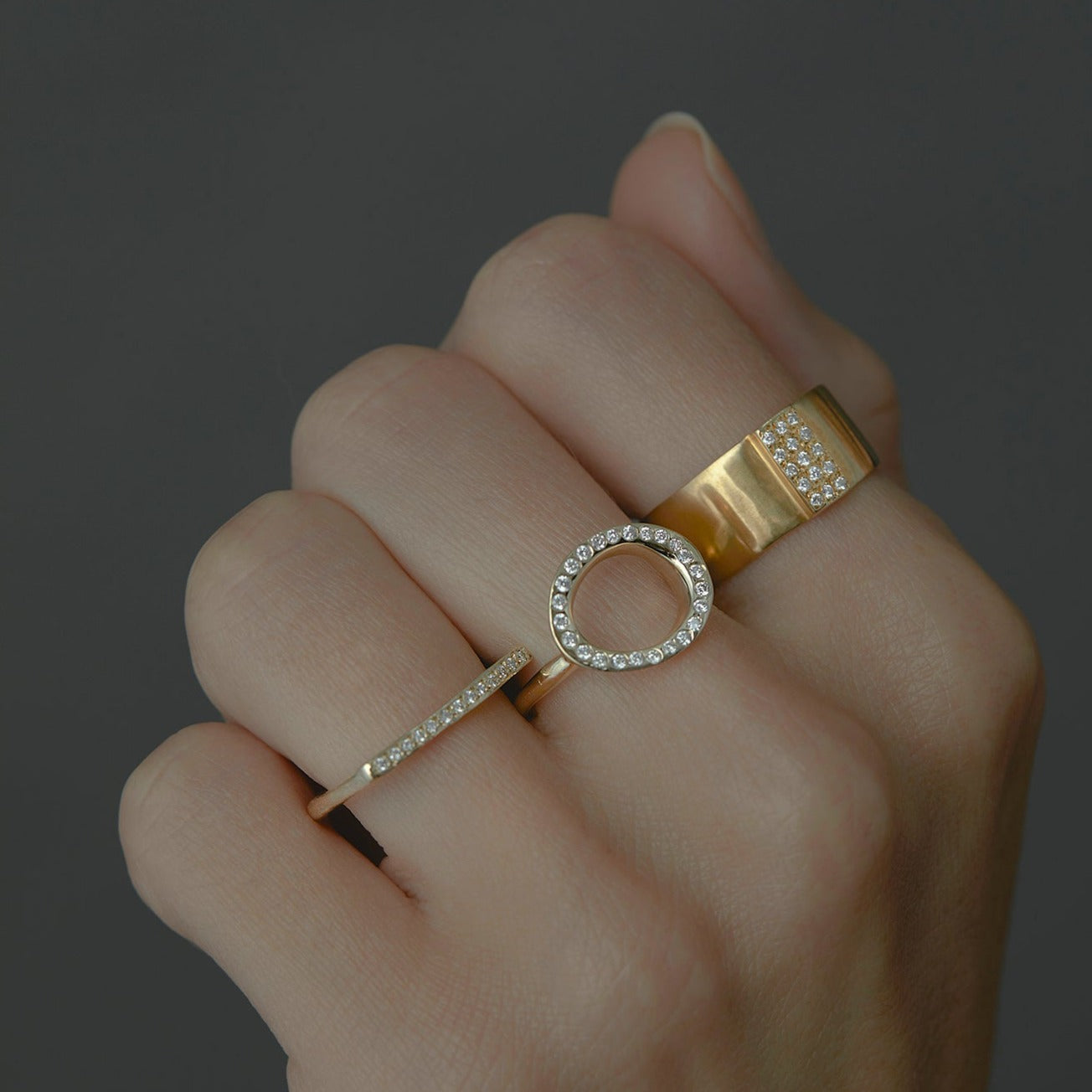 Open Circle Diamond Ring