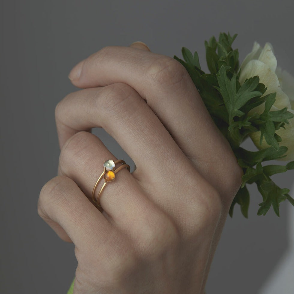 Rainbow Moonstone Wisp Ring