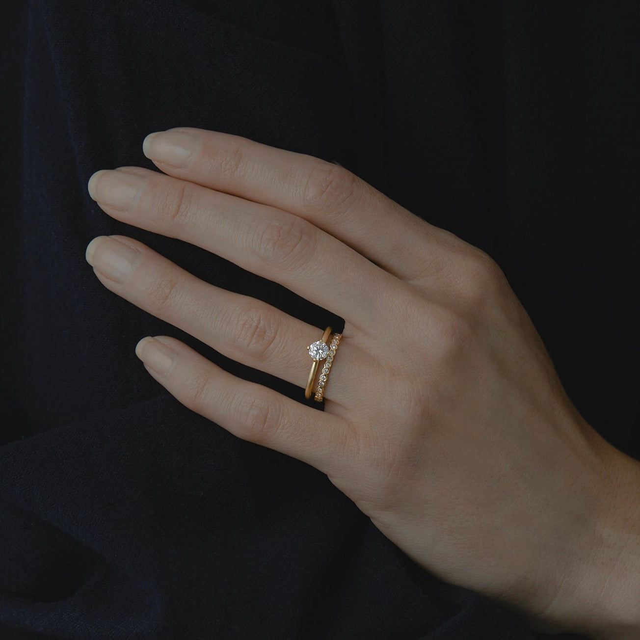Small White Diamond Circle Eternity Band