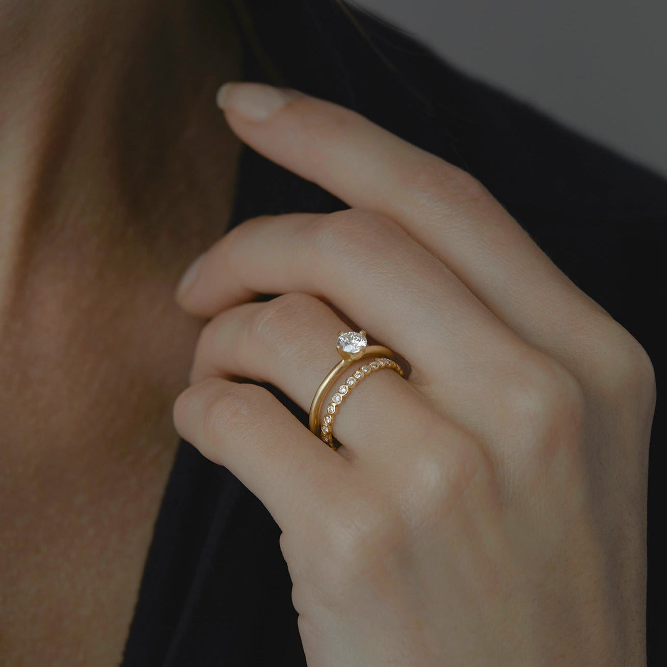 Small White Diamond Circle Eternity Band