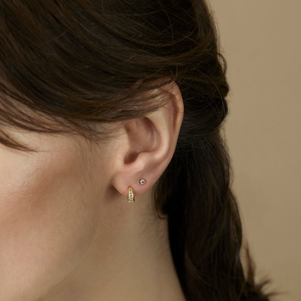Brown Diamond Terra Hoop Earrings