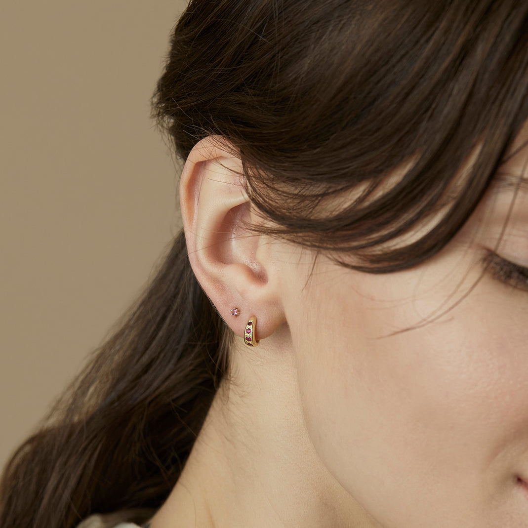 Ruby Terra Hoop Earrings