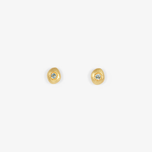Aquamarine Pebble Studs