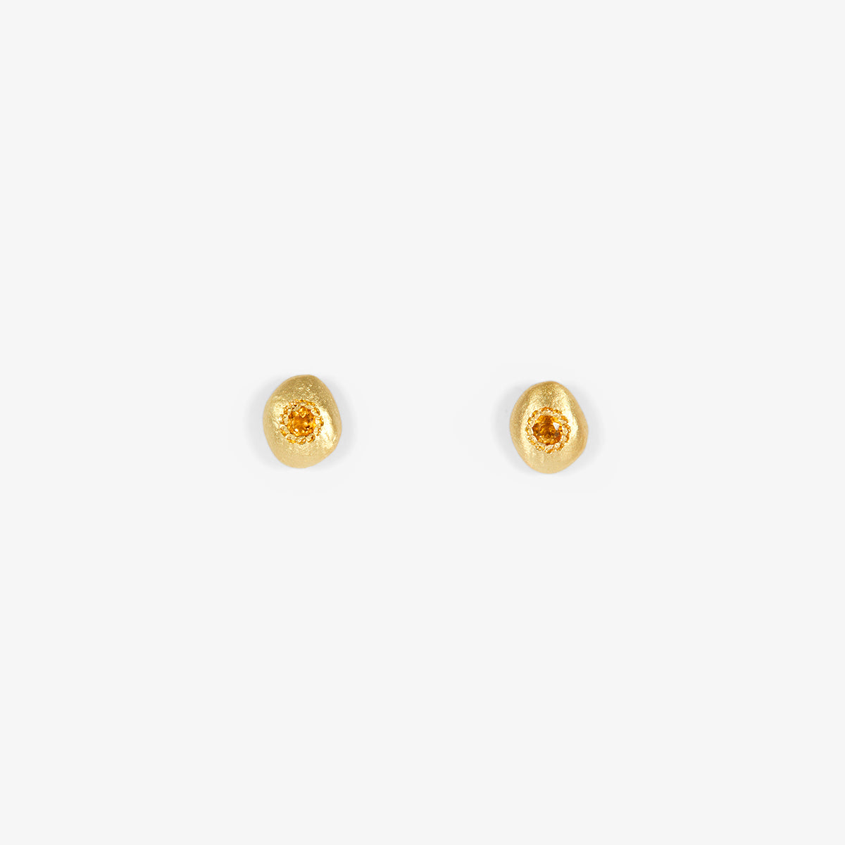 Citrine Pebble Studs