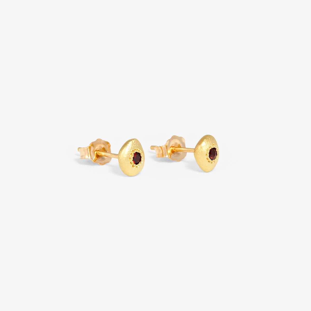 Garnet Pebble Studs