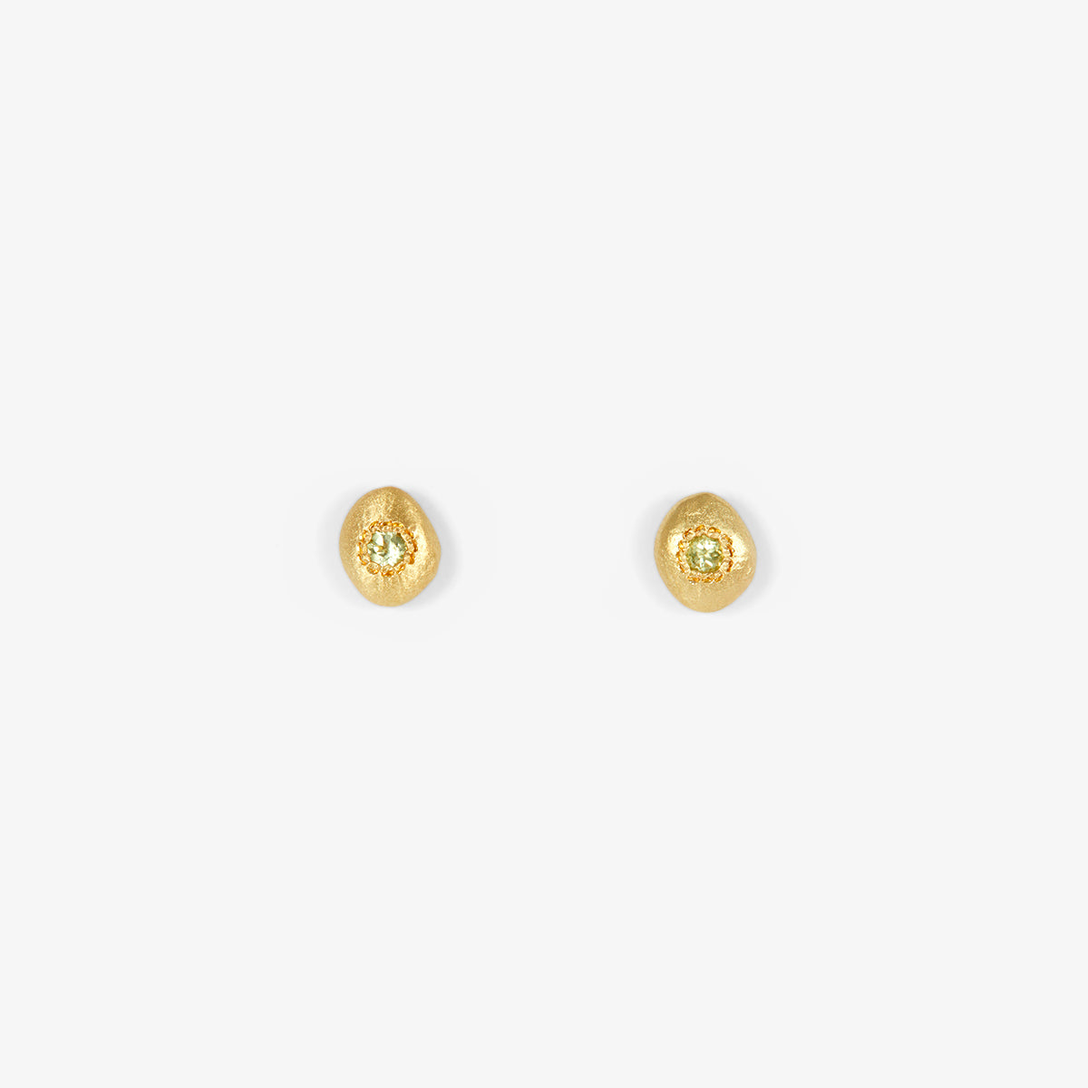 Peridot Pebble Studs