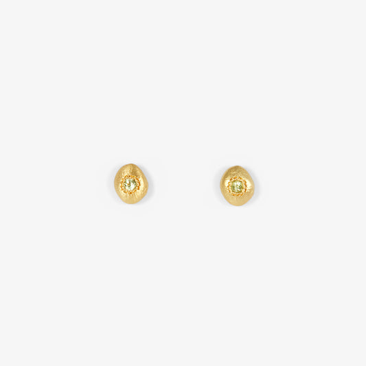Peridot Pebble Studs