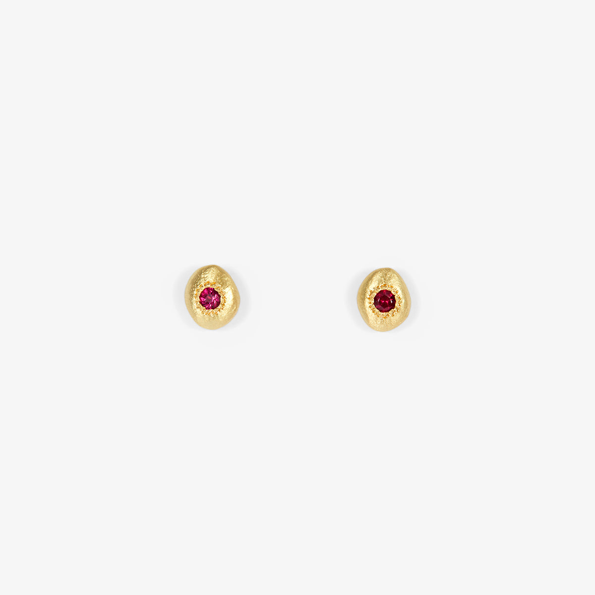 Ruby Pebble Studs