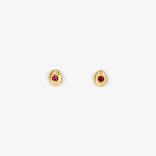 Ruby Pebble Studs
