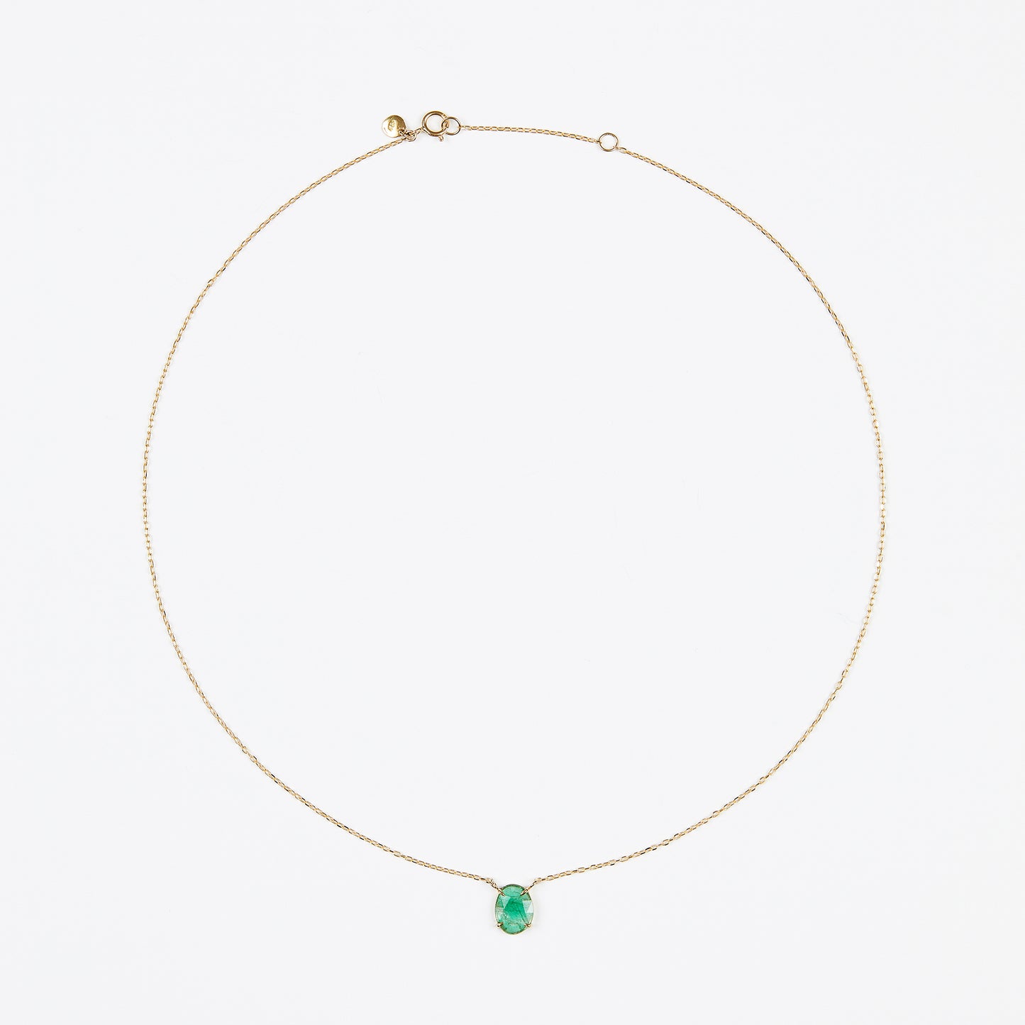 0.85 Carat One-of-a-Kind Emerald Slice Necklace