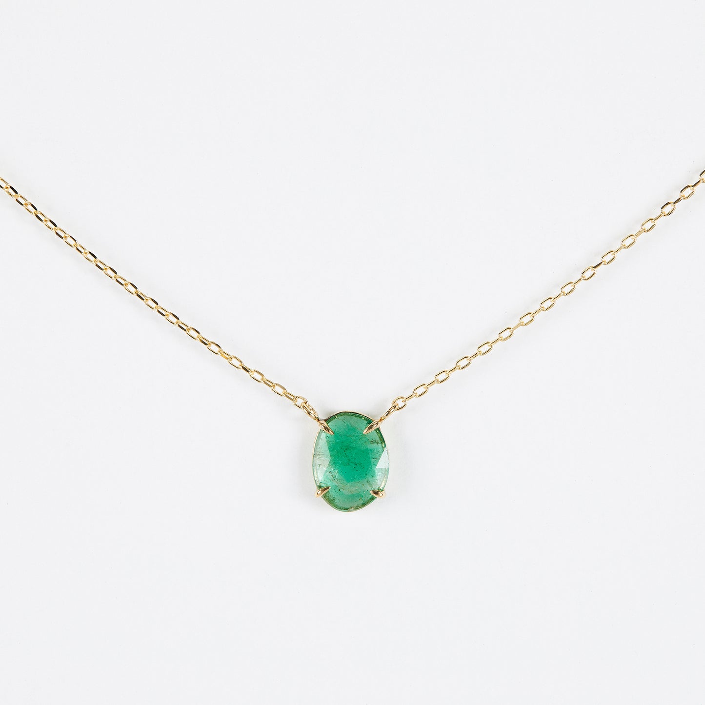 0.85 Carat One-of-a-Kind Emerald Slice Necklace