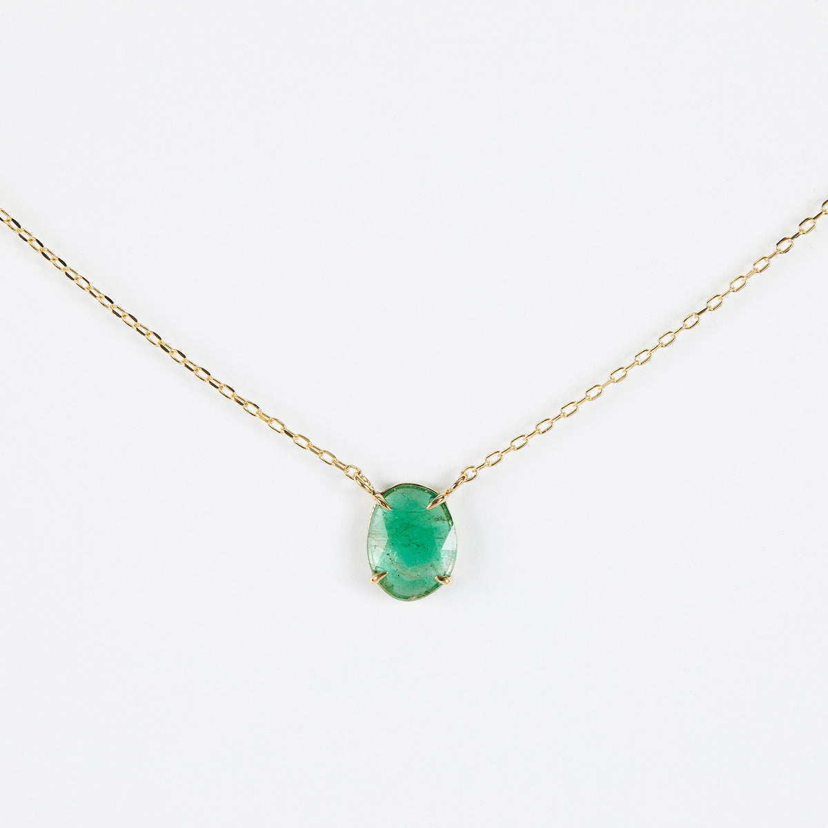 0.85 Carat One-of-a-Kind Emerald Slice Necklace – Satomi Kawakita 